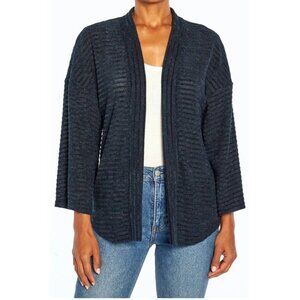 NWT Three Dots Sandra Wide Sleeve Open Front Cardigan in Dark Sapphire Sz. L